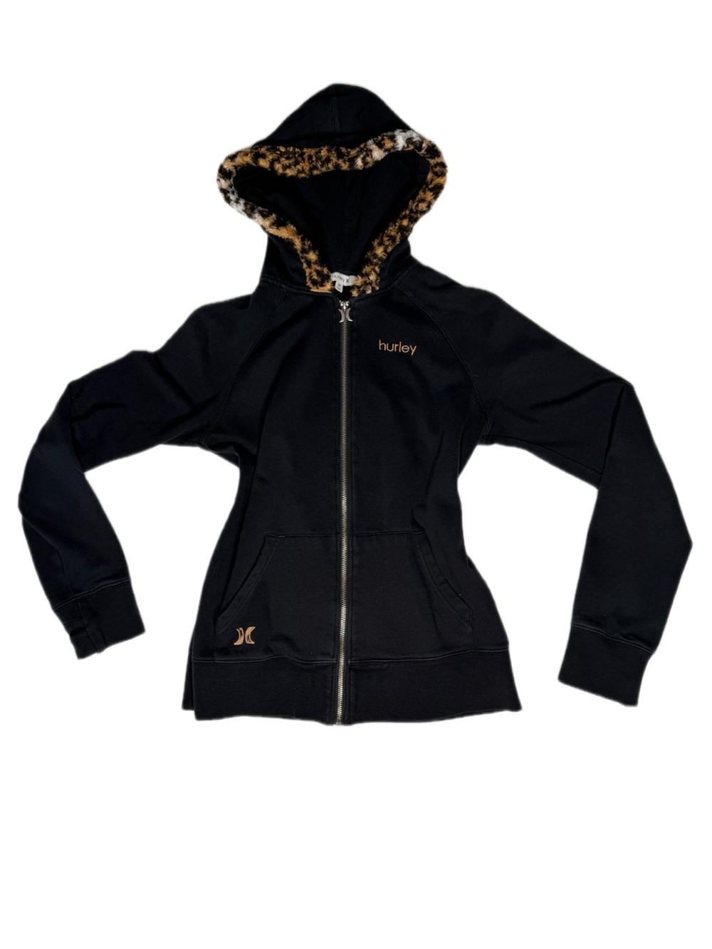 Hurley Faux Fur Leopard-Lined Full-Zip Hoodie